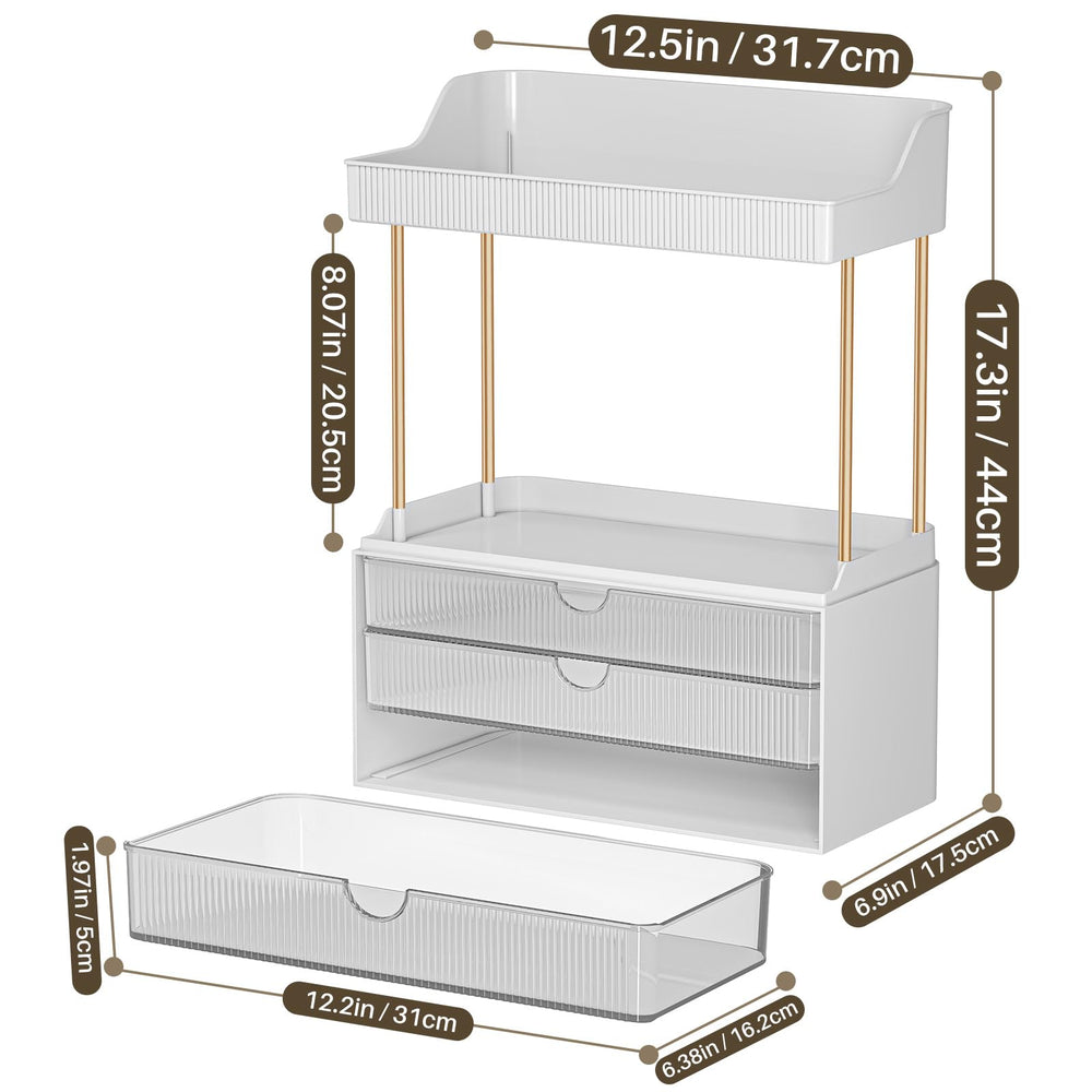 caktraie 5-tiers organizer drawer close-up showing smooth slides