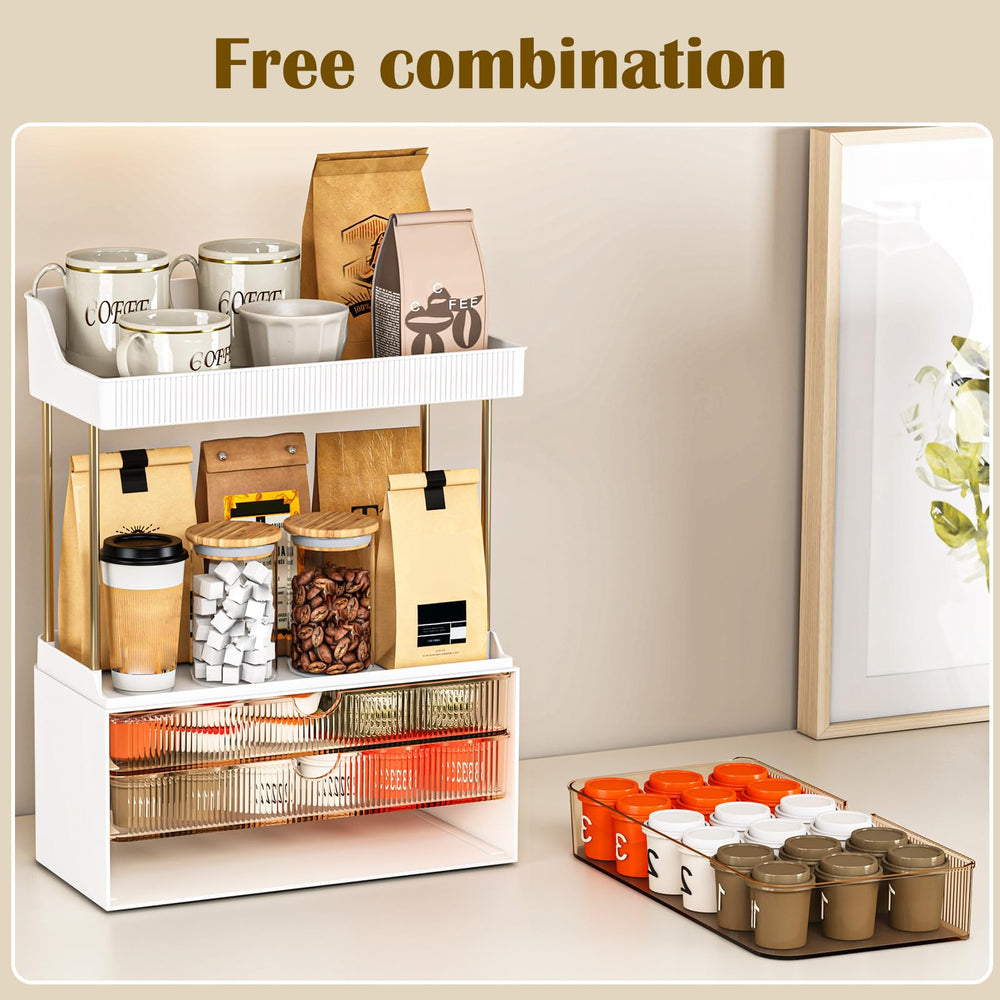 caktraie amber bathroom organizer open-shelves display perfumes and lotions within reach