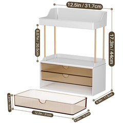 caktraie amber bathroom organizer smooth-slides glide drawers quietly for easy access