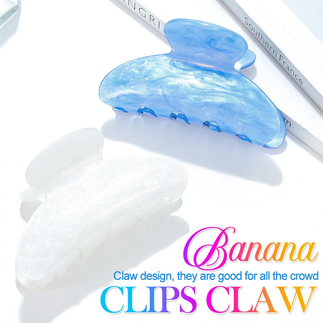 CAKURE acrylic claw clip lakeblue 2-pack for durable grip