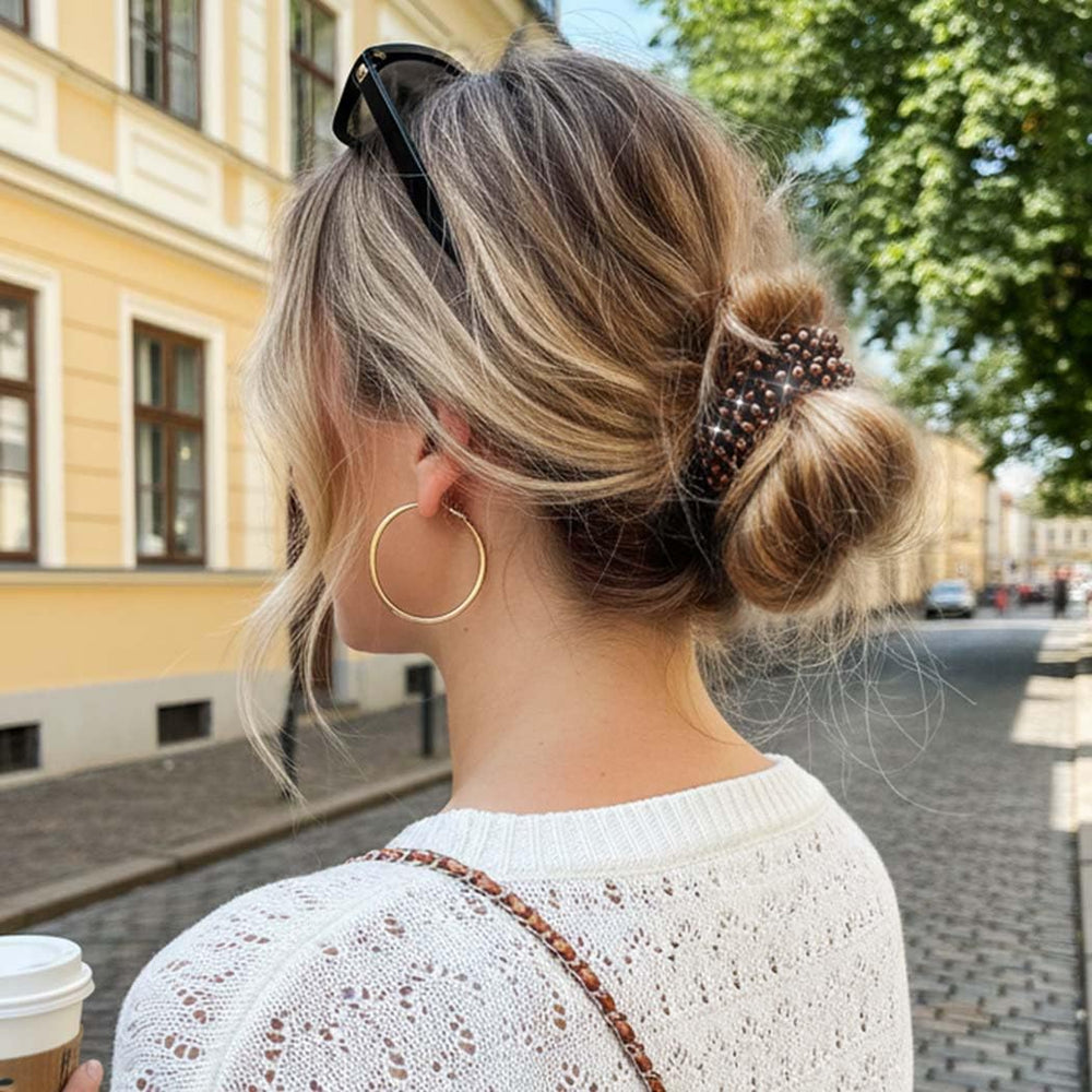 CAKURE rhinestone hair ties elegant look for dates and parties