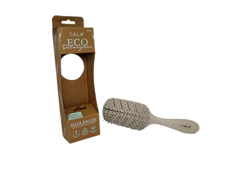 Cala Eco Detangler Brush Earth demonstrates scalp massage while detangling