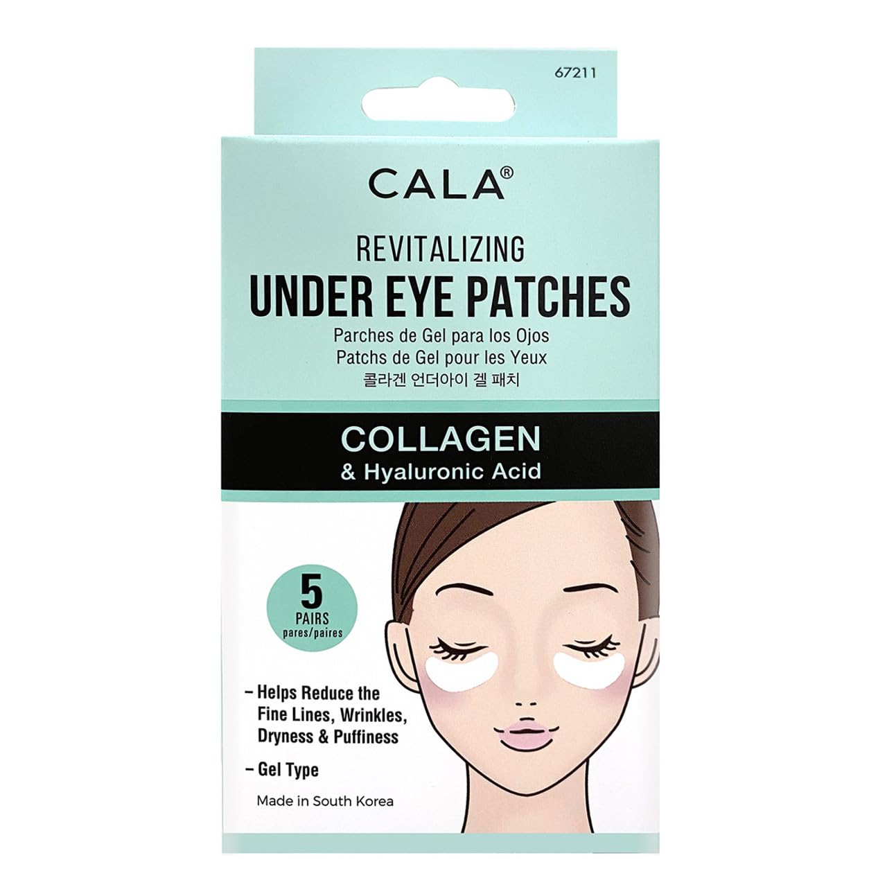 Cala Revitalizing Under Eye Patches box displaying five pairs for refreshed eyes