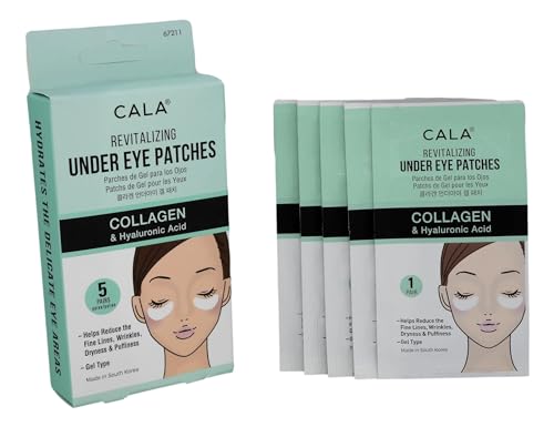Cala Revitalizing Under Eye Patches applied under eyes to reduce puffiness