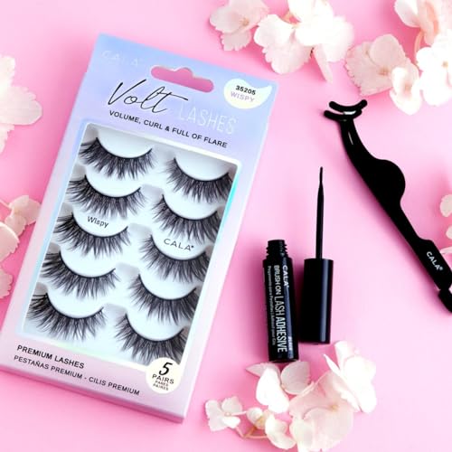 Cala Volt Lashes Wispy stacked view showcases bold flare and eye-definition