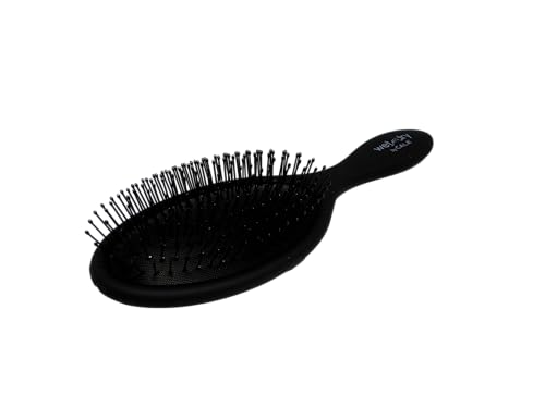 Cala Wet-n-dry black hair brush in use for detangling and shine