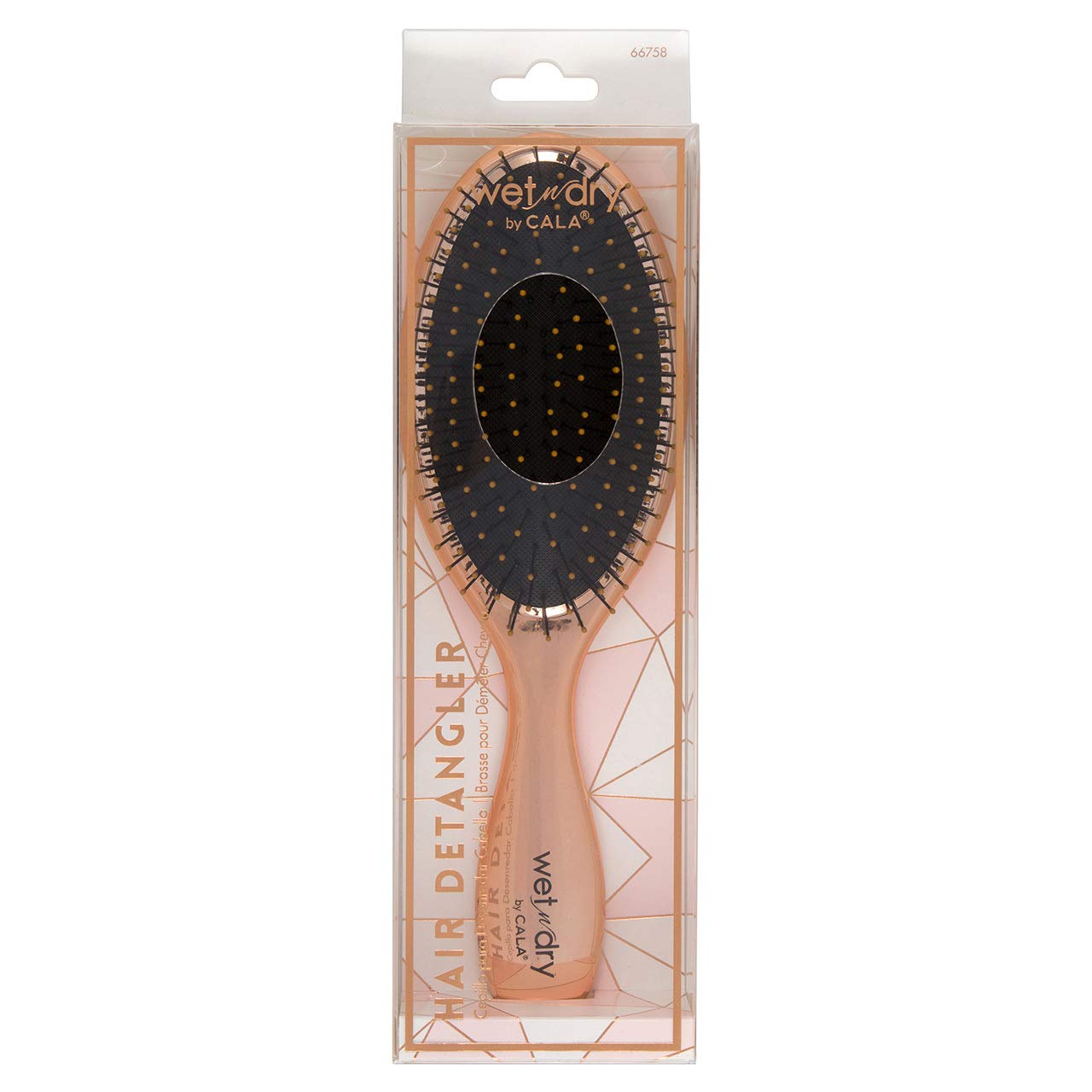 Cala Wet-n-dry rose gold bristles close-up demonstrates soft bristles for gentle detangling