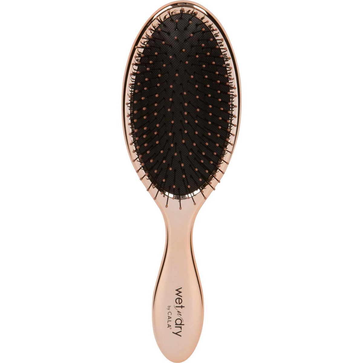 Cala Wet-n-dry rose gold brush top view shows sleek metallic finish for smooth detangling