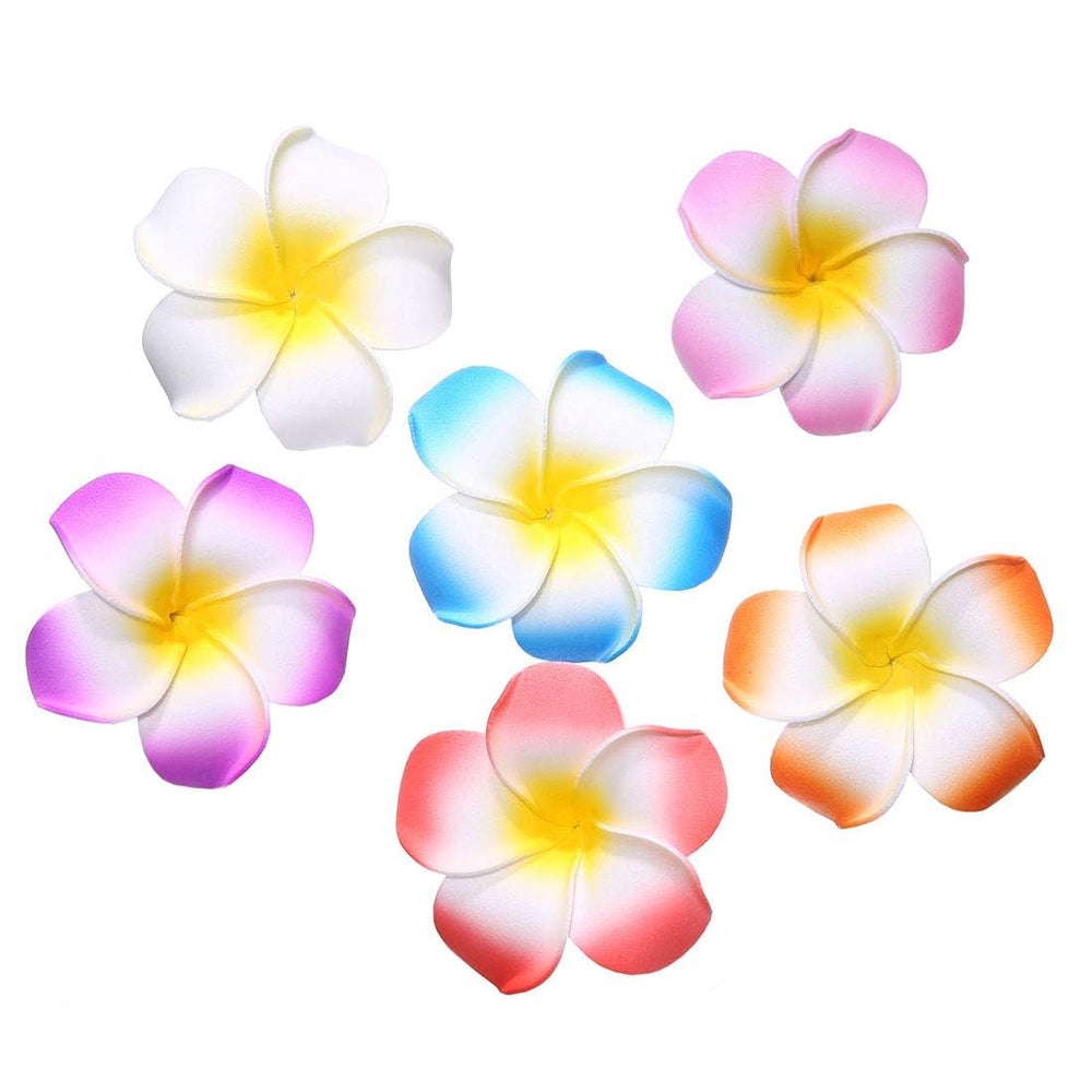 Calcifer plumeria blue clip close-up in hair styling