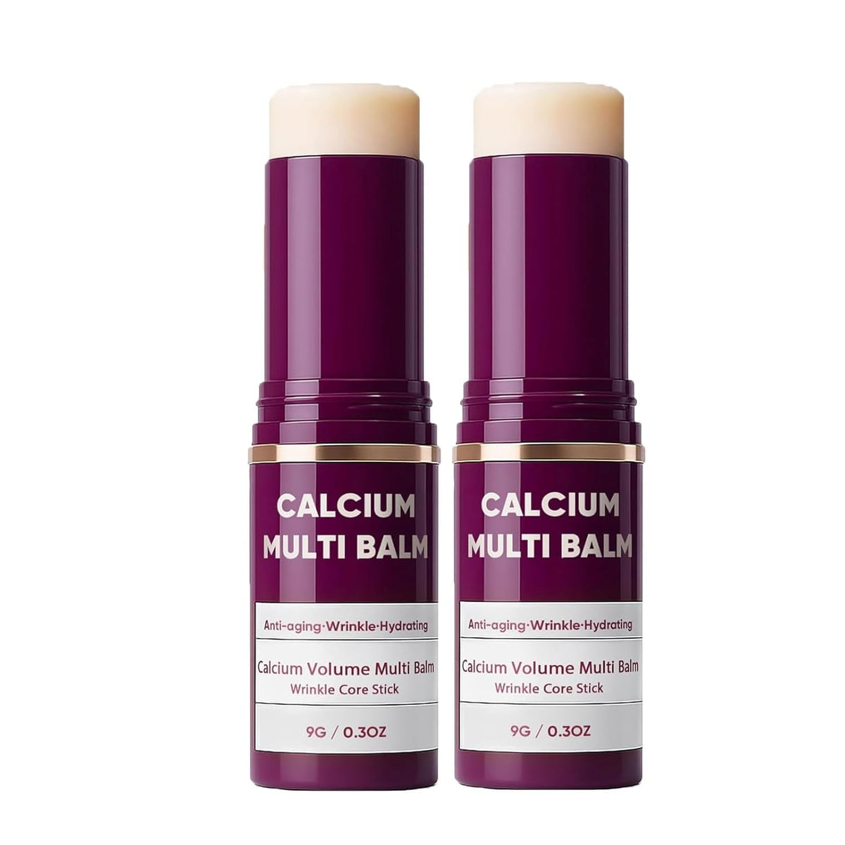 Calcium Volume Multi Balm packaging on display highlights compact, versatile skincare.