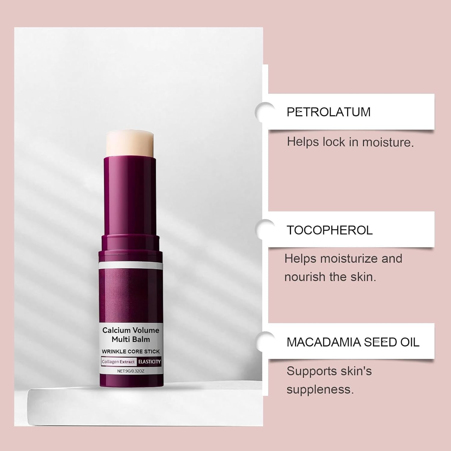 Calcium Volume Multi Balm on forearm demonstrates long-lasting moisture.