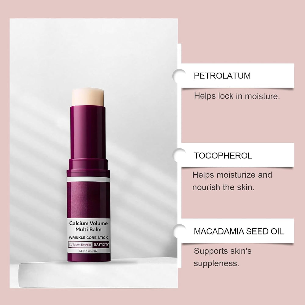 Calcium Volume Multi Balm on forearm demonstrates long-lasting moisture.