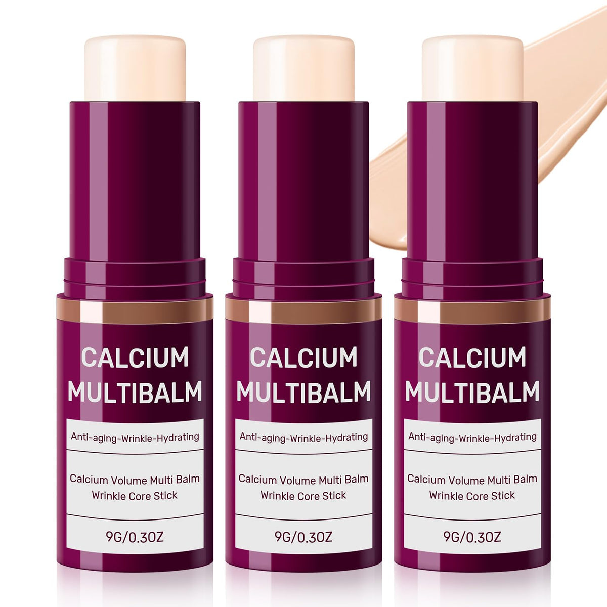 Calcium Volume Multi Balm stick during application for facial hydration and nourishment