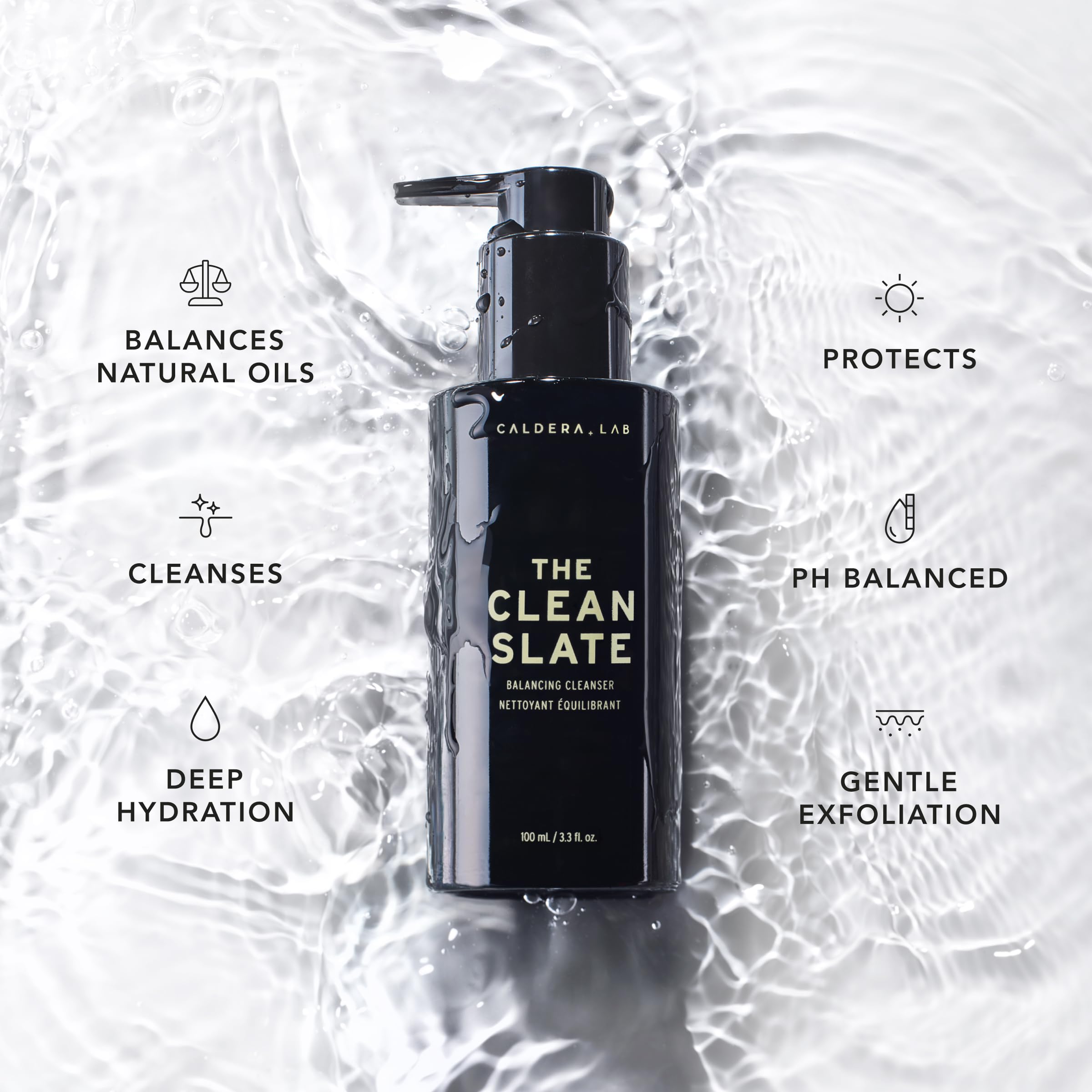 Caldera + Lab The Clean Slate hydrating formula supports moisture during cleansing
