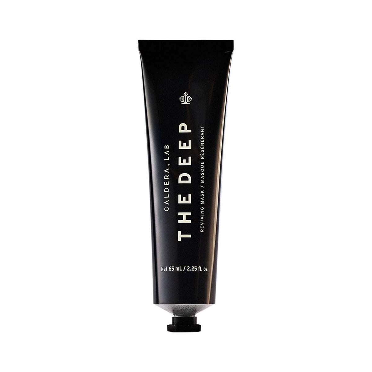 Caldera + Lab The Deep face-mask jar closeup highlights soothing clay texture for brighter, smoother skin.