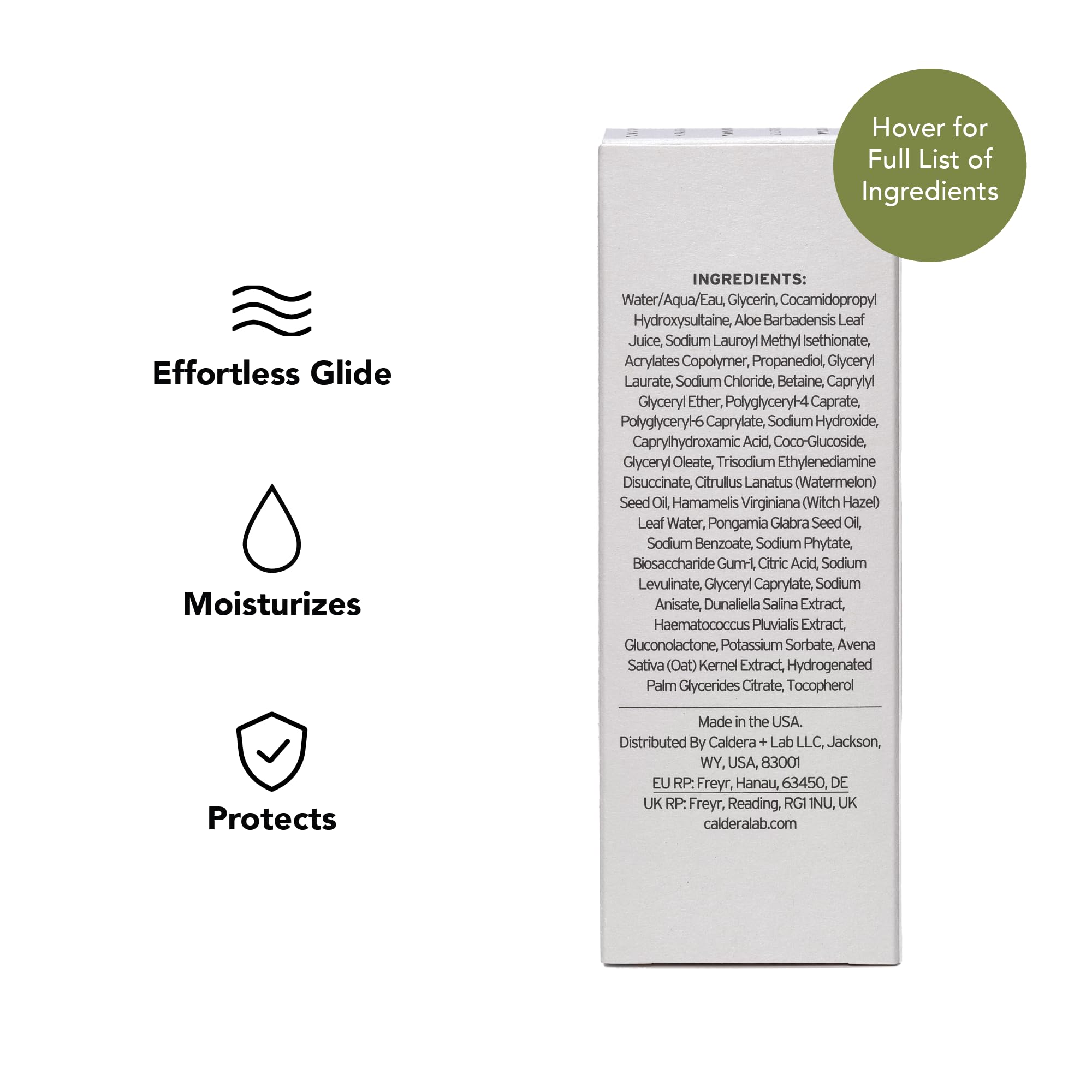Caldera + Lab The Smooth closeup texture illustrating creamy protective shave cream.