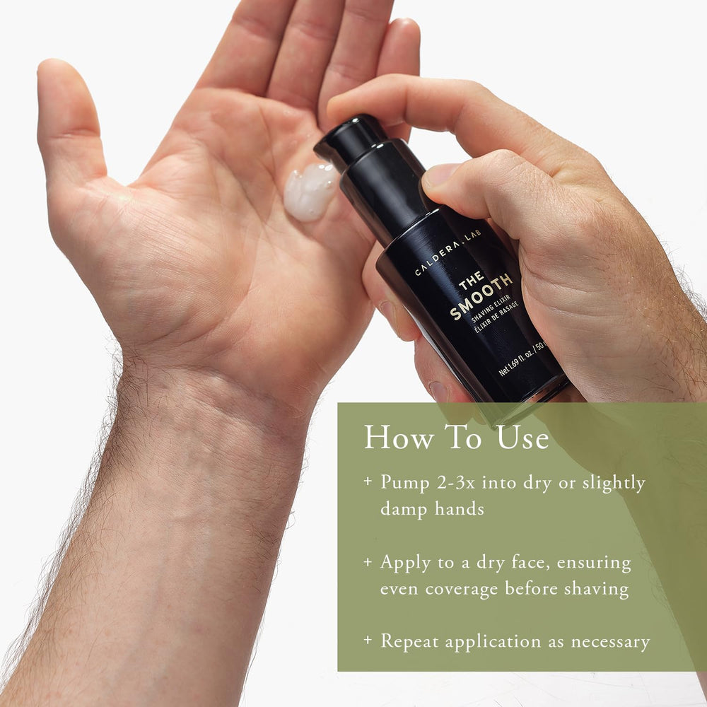 Caldera + Lab The Smooth fragrance-free label indicating sensitive-skin suitability.