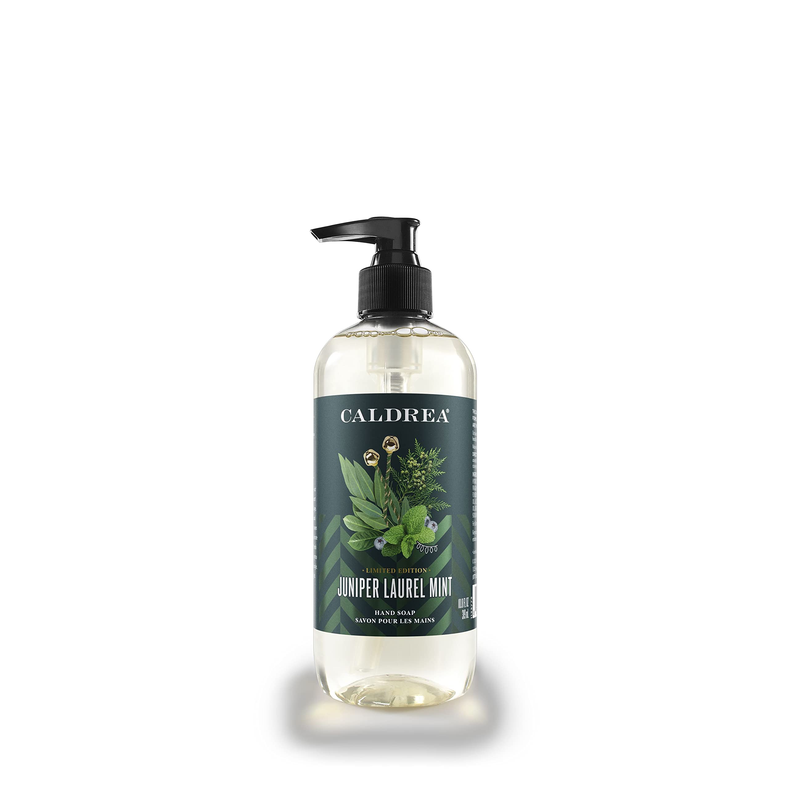 Caldrea hand soap with aloe vera bottle highlights gentle cleansing and skin conditioning.