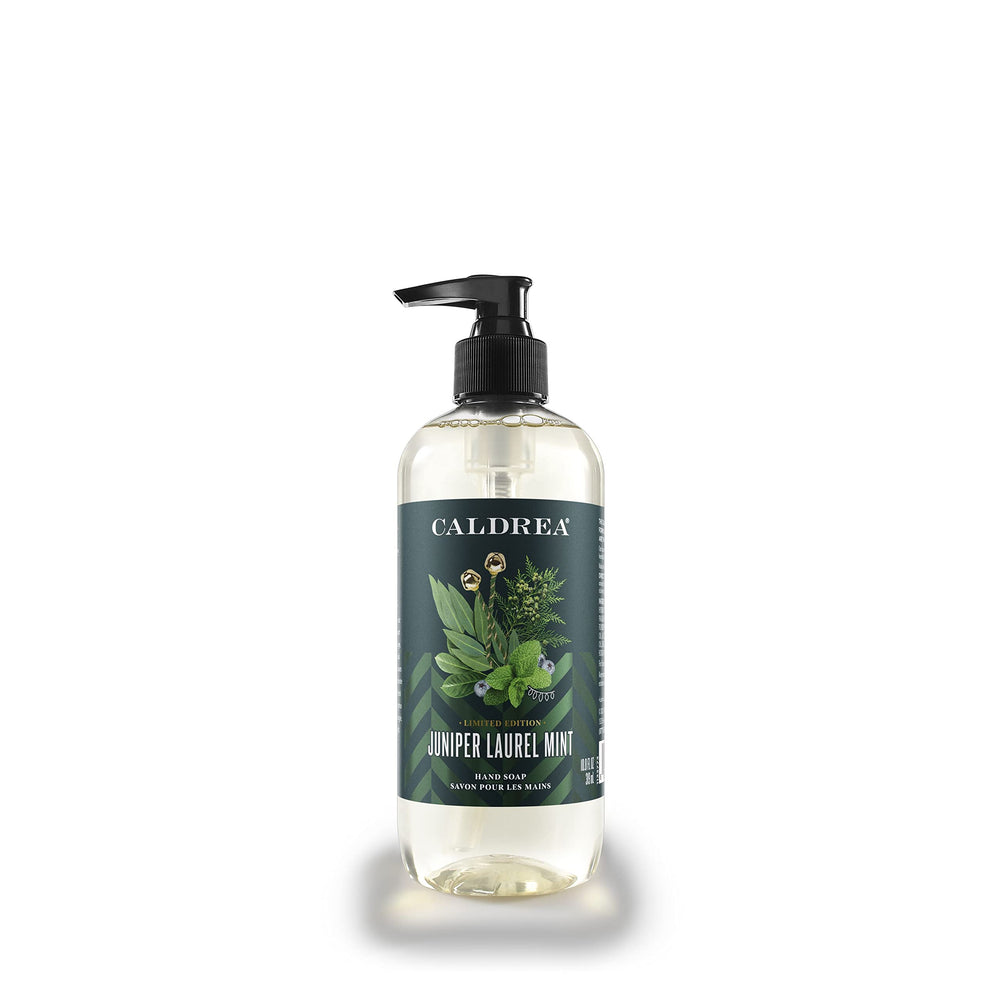 Caldrea hand soap with aloe vera bottle highlights gentle cleansing and skin conditioning.