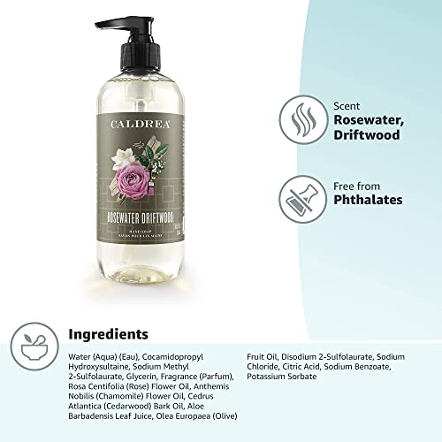 Caldrea Rosewater Driftwood soap lather, rich cleansing experience.
