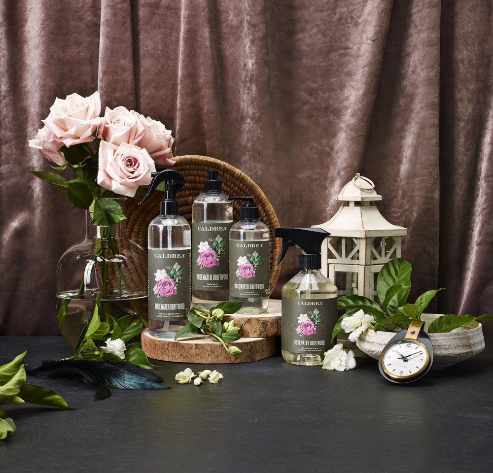 Caldrea Rosewater Driftwood soft skin after cleansing.