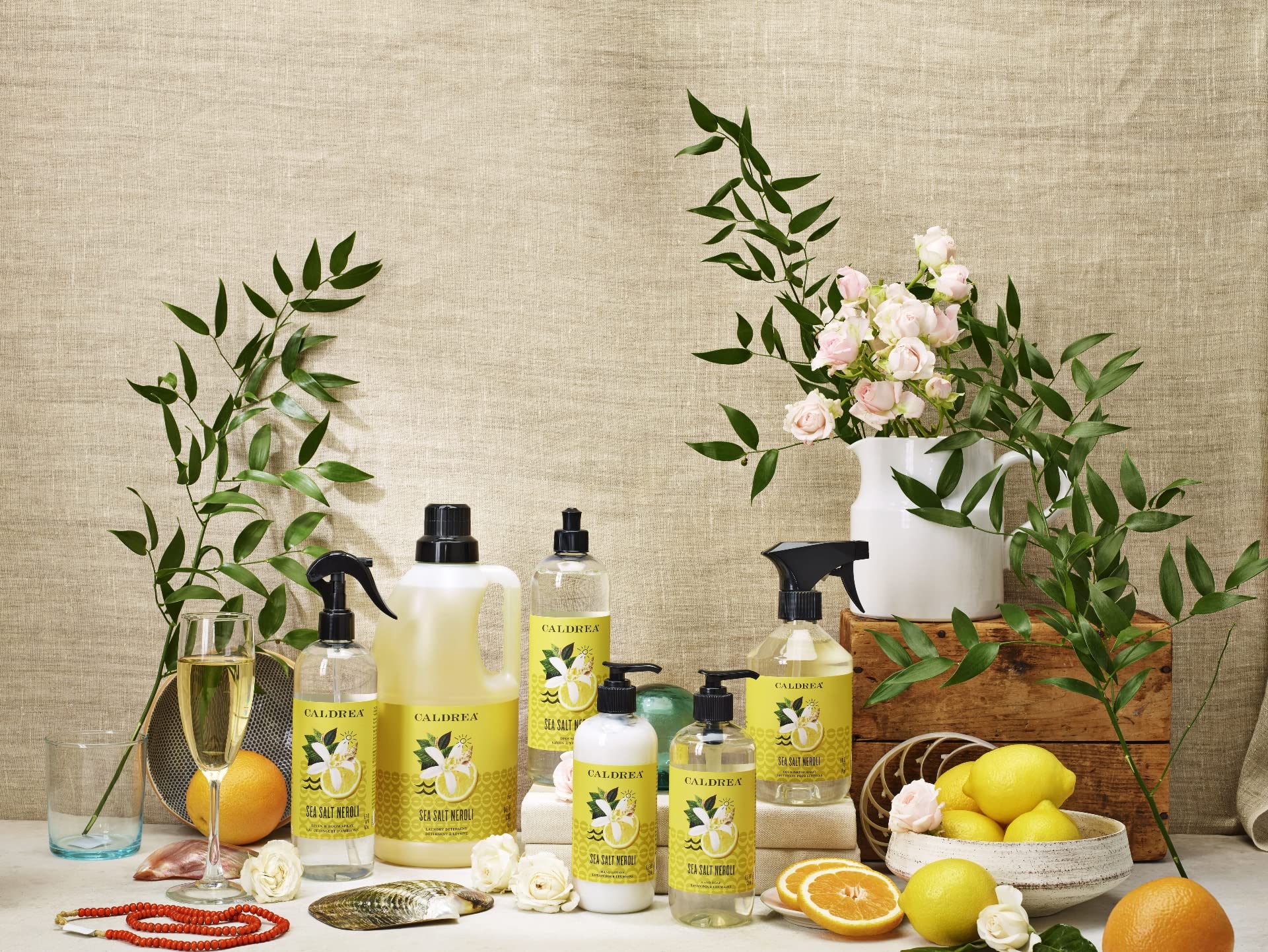 Caldrea Sea Salt Neroli hand soap neroli scent closeup for aroma