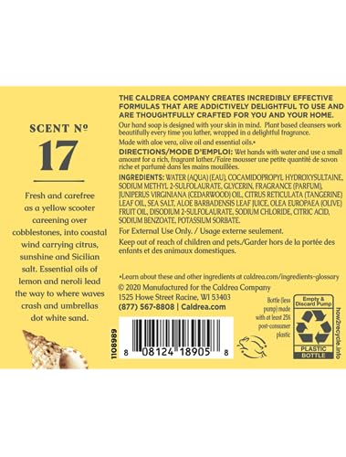Caldrea Sea Salt Neroli hand soap pump demonstrates convenient dispensing