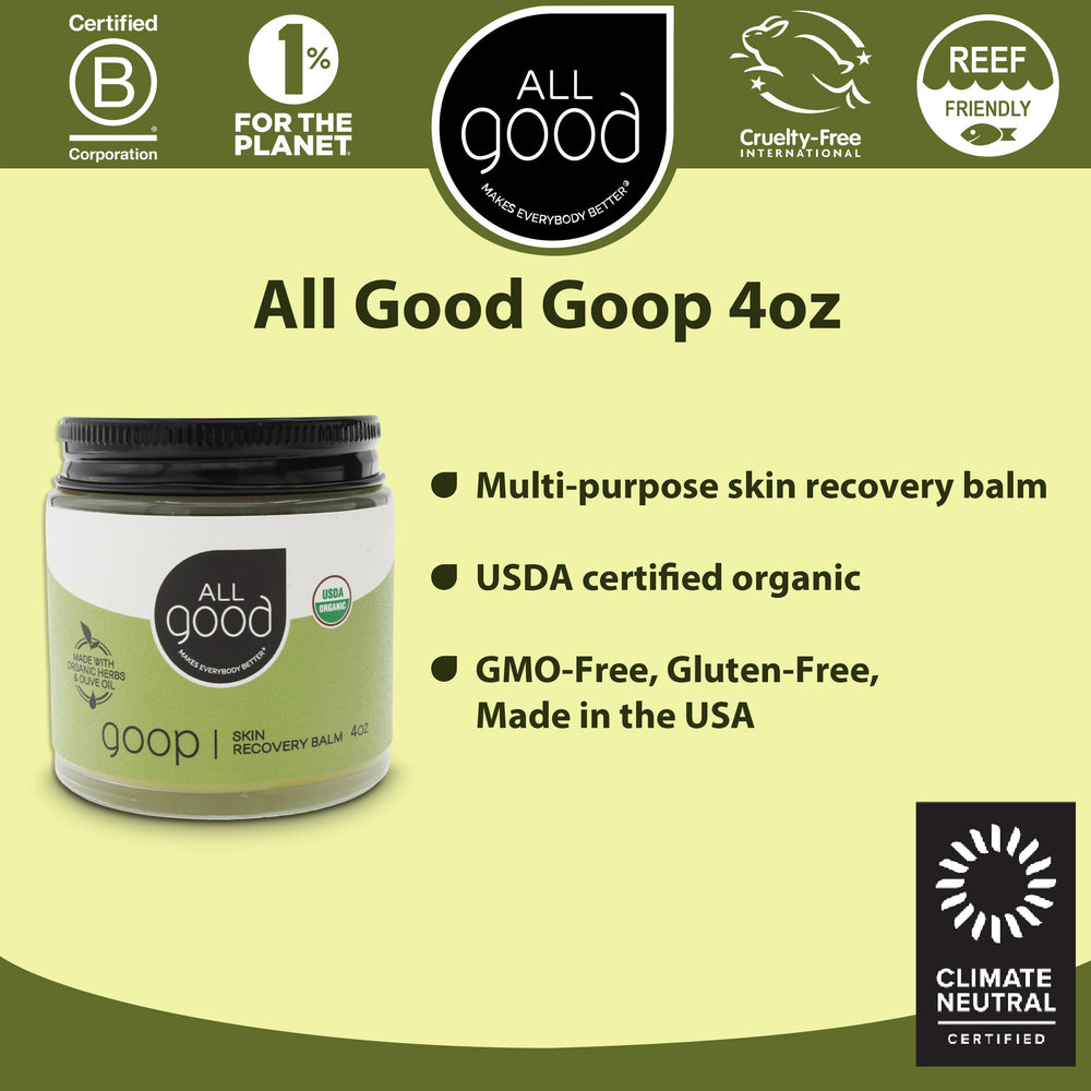 All Good Goop calendula oil-infused balm close-up highlighting soothing calendula.