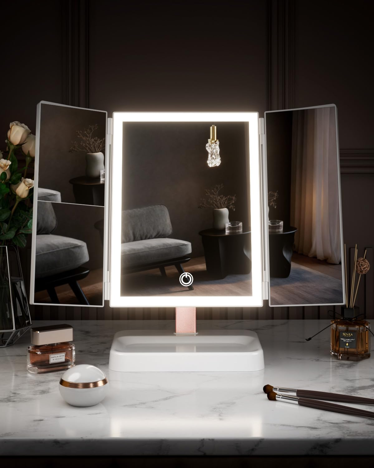 CALEPOP vanity mirror compact-travel ready for desk or travel use