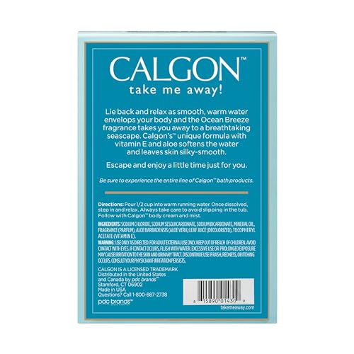 Calgon Ocean Breeze beads dissolving in running water bring calm and refreshment.