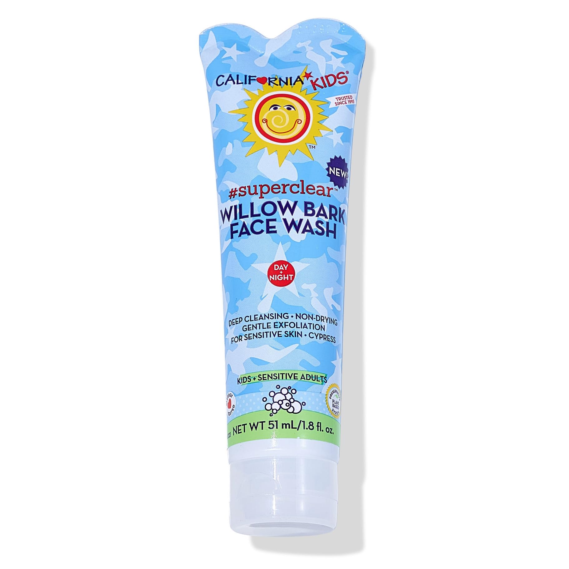 California Baby California Kids Face Wash bottle closeup highlighting gentle cleansing for sensitive skin.
