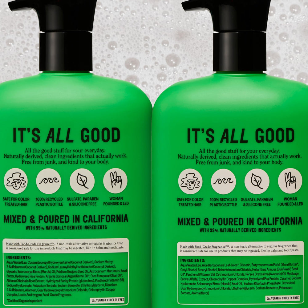 California Naturals bathroom counter setup showcases easy weekly routine for healthy hair.