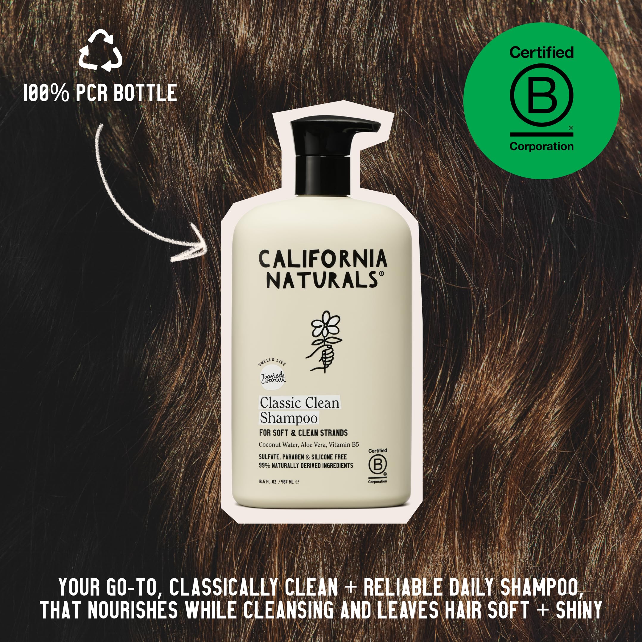 California Naturals Coconut Shampoo ingredients list highlights natural derivation and toxin-free formula