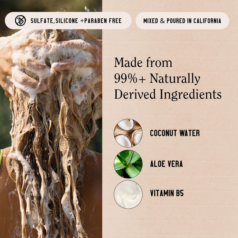 California Naturals Coconut Shampoo rich lather demonstrates thorough cleansing