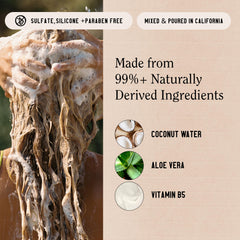California Naturals Coconut Shampoo rich lather demonstrates thorough cleansing