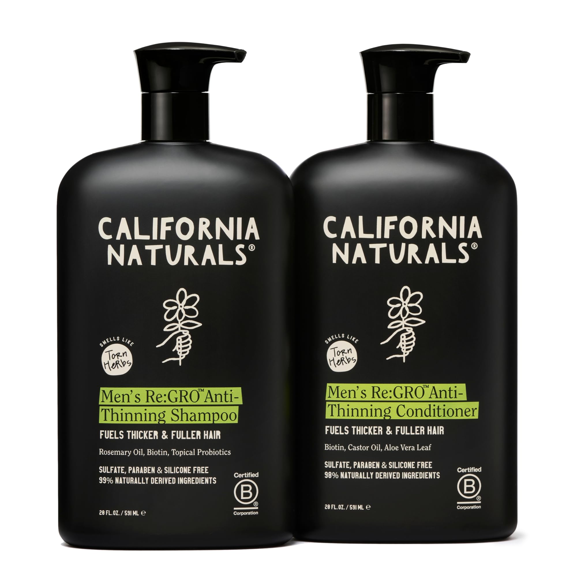 California Naturals Mens Re:Gro shampoo bottle ready for scalp care