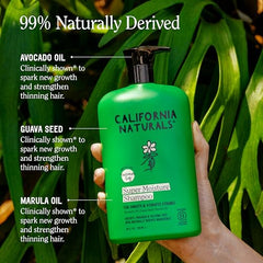 California Naturals Moisture Conditioner bottle top shows deep hydration for damaged strands.