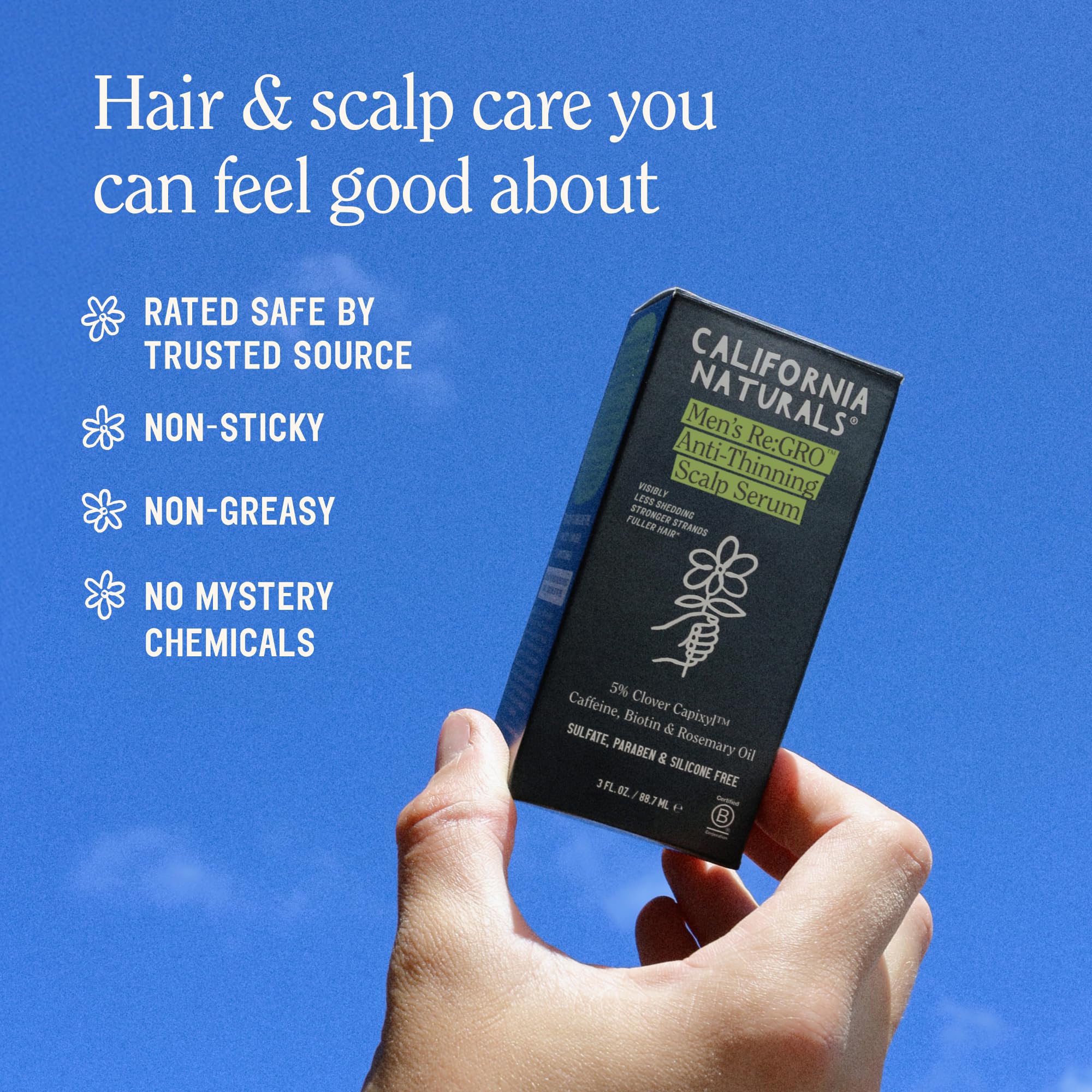 California Naturals Re:GRO safe for color-treated hair non-sticky formula