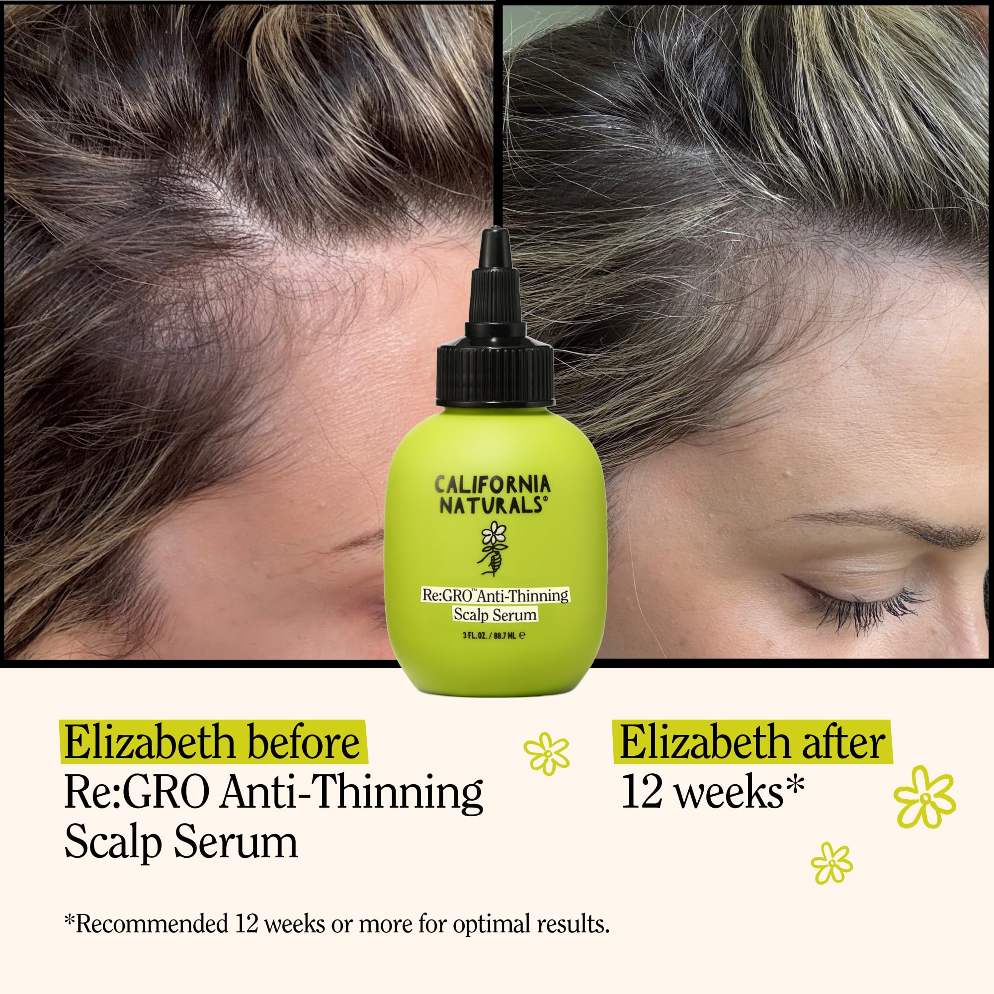 California Naturals Re:GRO serum cooling finish without weighing hair down
