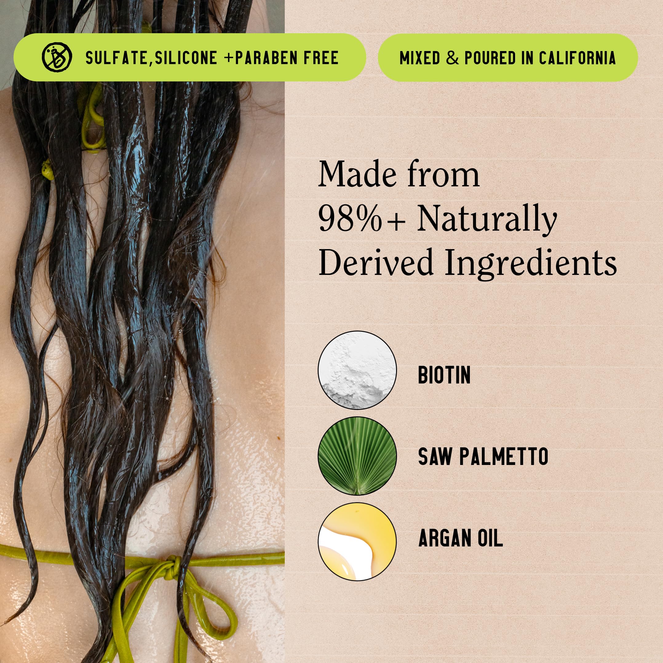 California Naturals Re:GRO Conditioner application shows smooth detangling and manageability