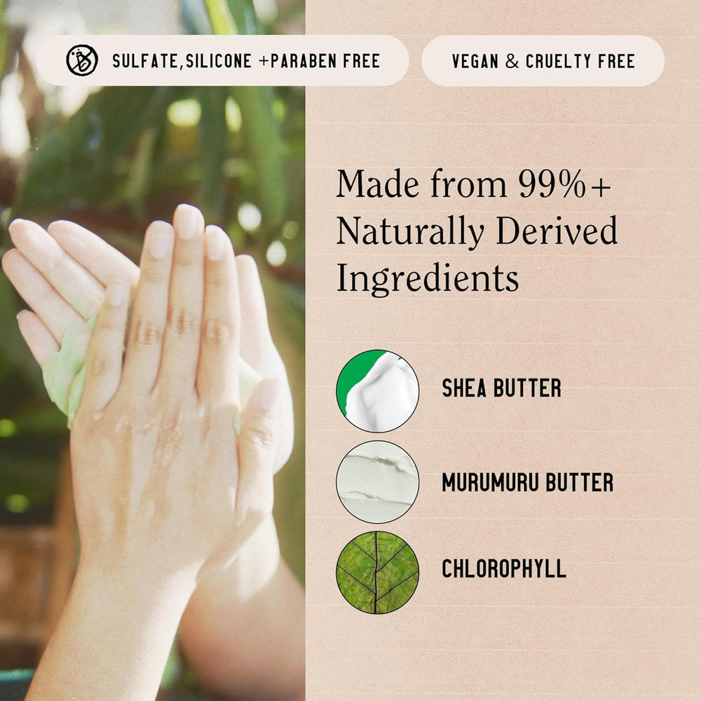 California Naturals Super Moisture Conditioner application closeup invites silky, manageable strands.