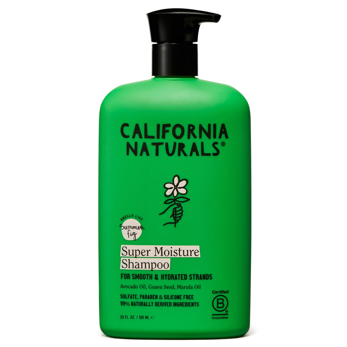 California Naturals Super Moisture Shampoo bottle front view highlighting hydrating care