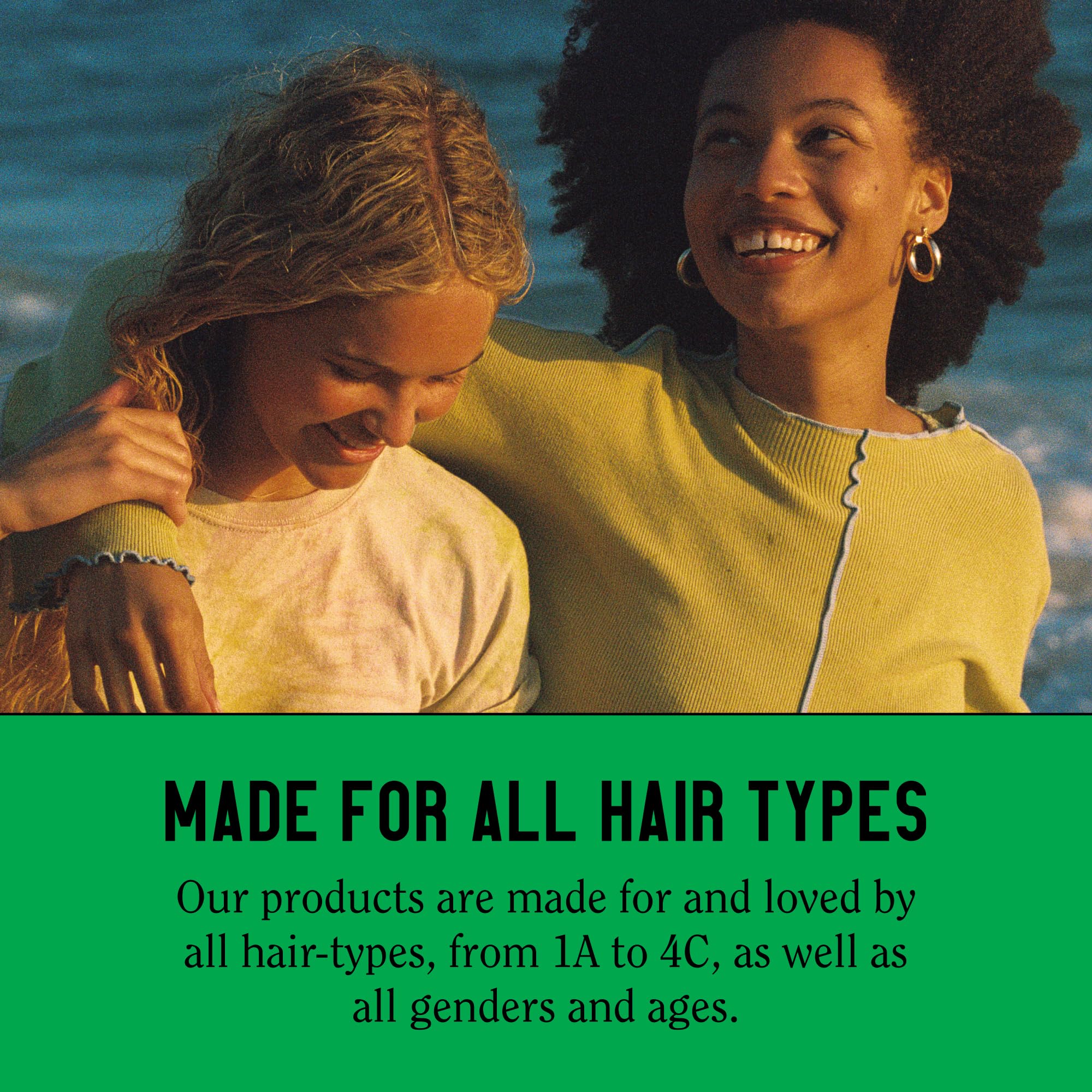 California Naturals Super Moisture Shampoo color-safe bottle highlights suitability for all hair types