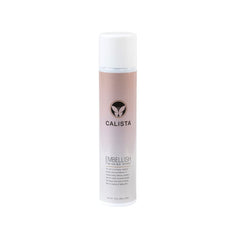 Calista Embellish Finishing Spray bottle delivers buildable hold with soft, flexible texture.
