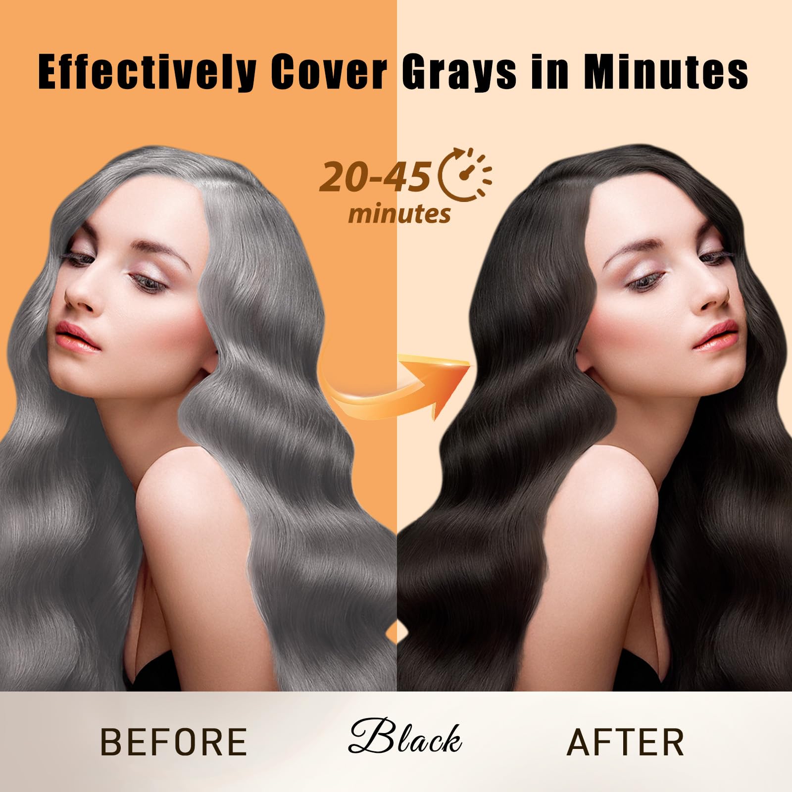 Callmynm Hair Dye Shampoo application shows easy massage for even tint.