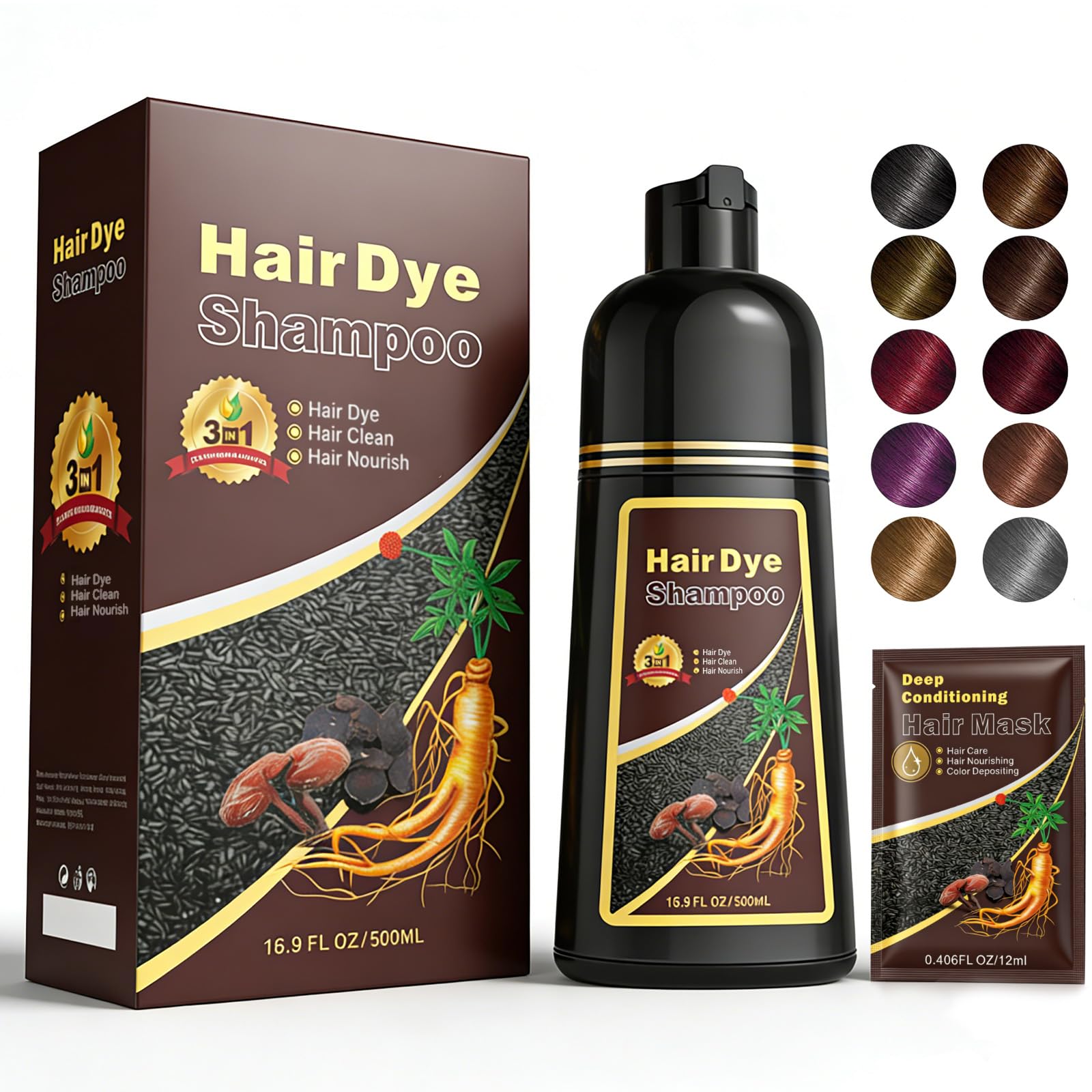 Callmynm tinte-shampoo cabello rubio-castano ofrece color natural duradero.