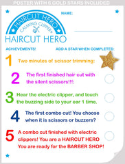 CALMING CLIPPER haircut hero 20pc silent kit shows a calming toolkit for first trims.