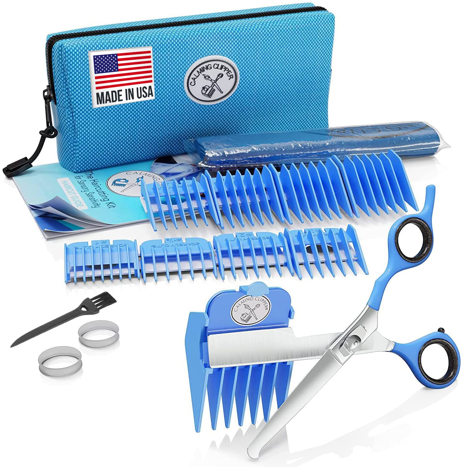 Calming Clipper silent haircut kit cover; sensory-friendly design for calmer grooming sessions.