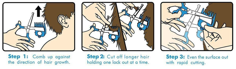 CALMING CLIPPER snug fit soft gel finger inserts help secure a comfortable grip.