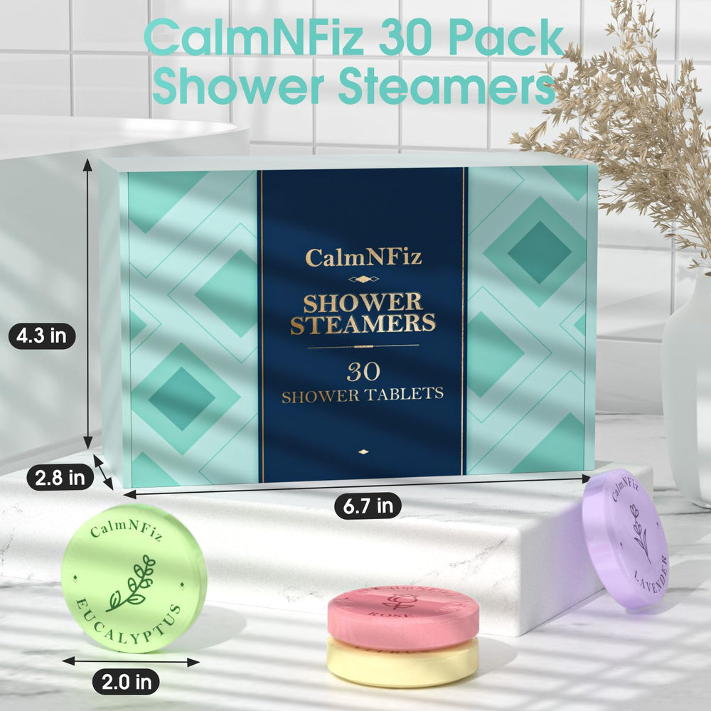 CalmNFiz five tablets per scent design emphasizes variety and long-lasting aroma.
